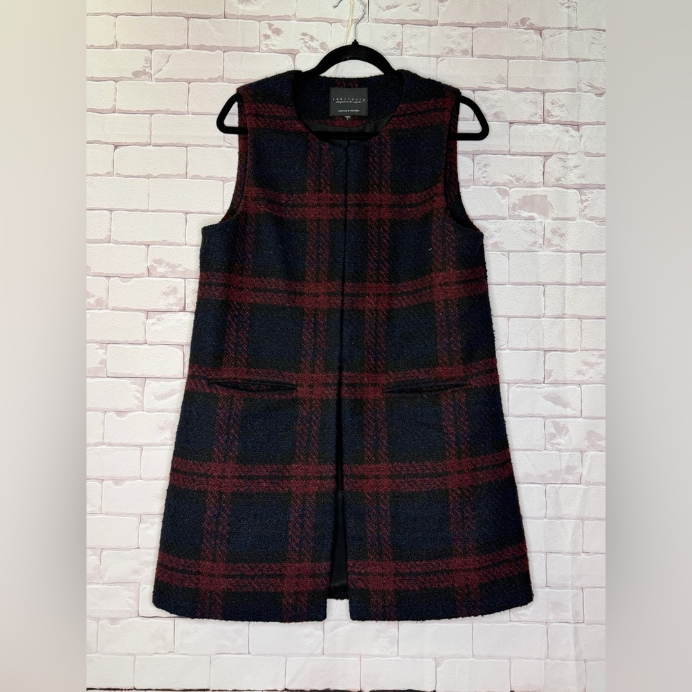 Sanctuary Long Plaid Vest
